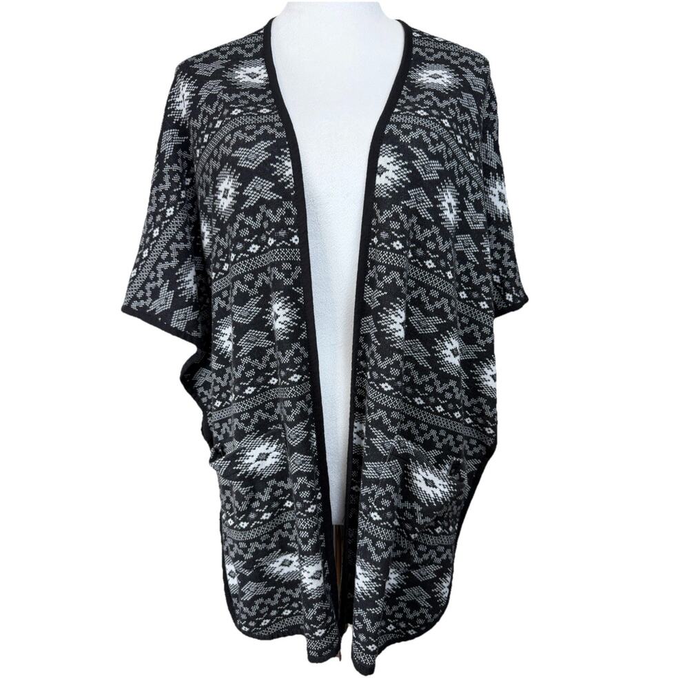 Canyon River Blues M Cardigan Poncho Open Front Kimono Aztec Women's Western
